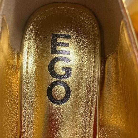 EGO Women’s Gold‎ Platform Ankle Strap Heel Shoes Size 10 - Picture 8 of 10